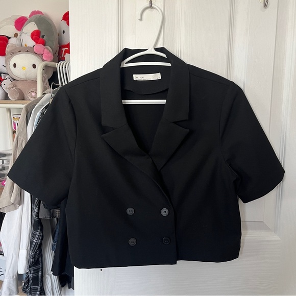 Oak + Fort - double breasted crop blouse - Picture 2 of 5